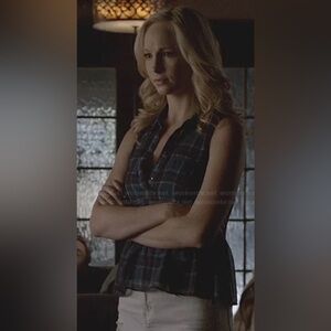American Eagle Outfitters Blue and Purple Plaid Shirt ASO Vampire Diaries TVD